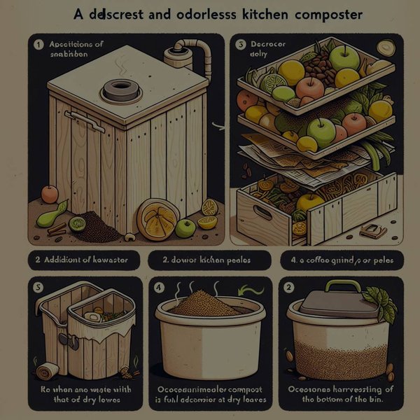 Quelles sont les étapes pour créer un composteur de cuisine discret et sans odeur?